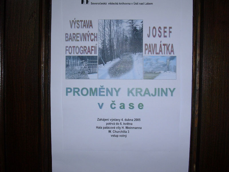 Plakát zvoucí na výstavu Proměny krajiny v čase