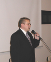 Stekovský místostarosta Pavel Bočekpři zahájení besedy 18. ledna 2006