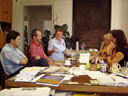 Dne 26. 6.2008 rokovali v knihovně ředitelé pověřených knihoven (na snímku mgr. L. Zoubek, ing. T.Ondrášek, mgr. M.Laurinová, J. Špírková, dr.I. Slunéčková a K. Strnadová)