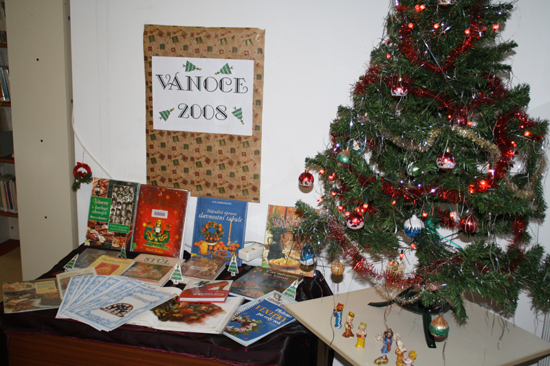V půjčovně odborné literatury byla nachystána malá výstavka s vánoční tematikou